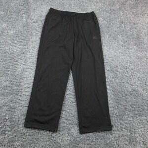 Adidas Pants Mens XL Black 3-Stripes Open Hem Tricot Track Regular Fit 34x31 NWT